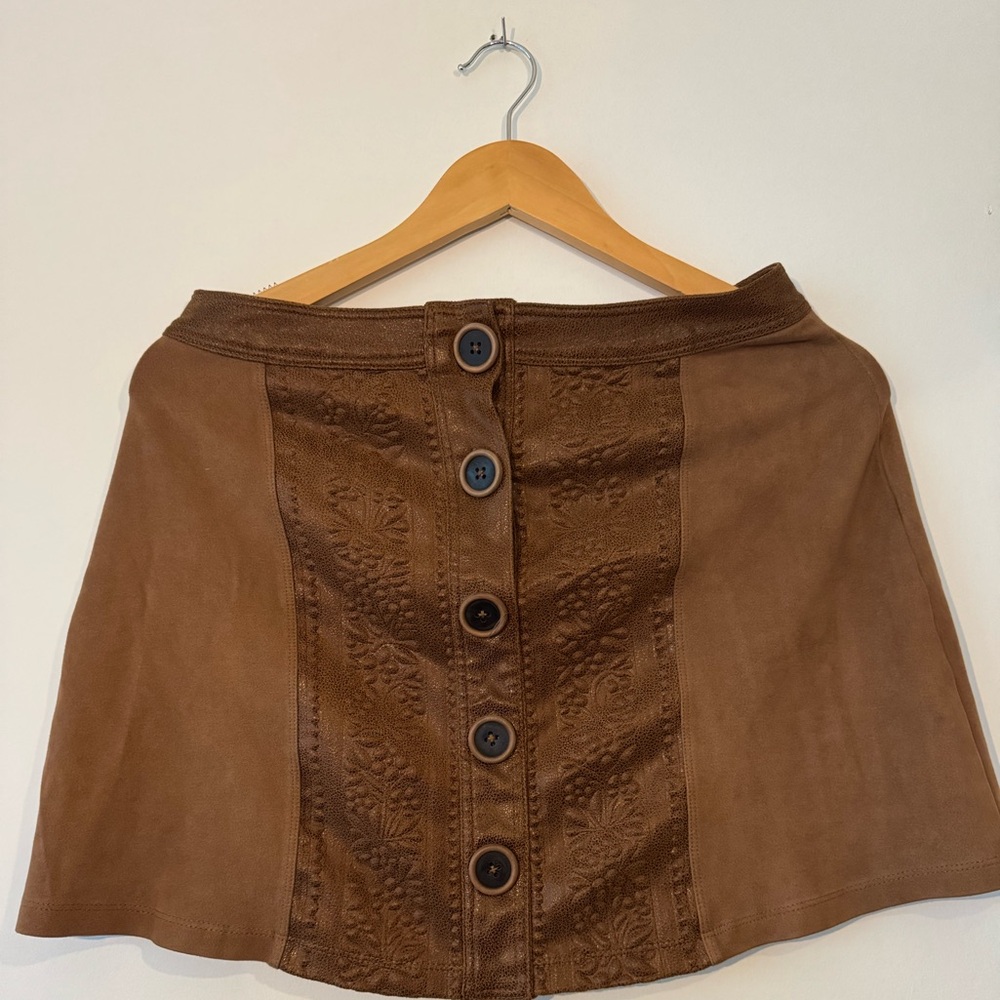 Brown Button-Front Women's Skirt